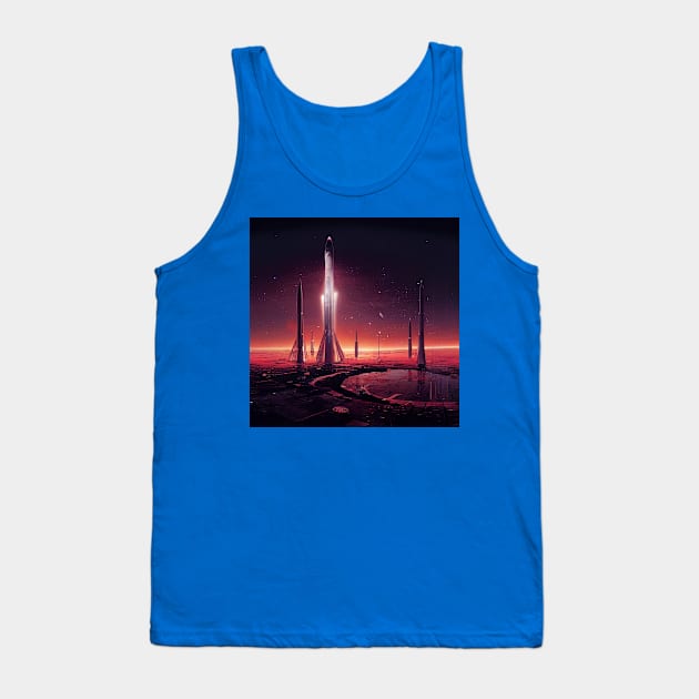 Interplanetary Spaceport Tank Top by Grassroots Green